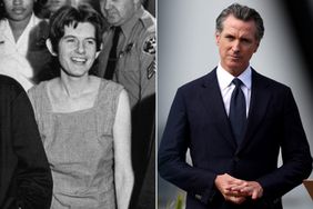 Susan Denise Atkins, (left), Patricia Krenwinkel and Leslie Van Houten,(right), laugh after receiving the death sentence for their part in the Tate-LaBianca killing at the order of Charles Manson.; SAN FRANCISCO, CALIFORNIA - OCTOBER 06: (L-R) California Gov. Gavin Newsom speaks during a press conference on October 06, 2022 in San Francisco, California. California Gov. Gavin Newsom was joined by the governors of Washington, Oregon and the premier of British Columbia to sign a new climate agreement to further expand the region’s climate partnership. (Photo by Justin Sullivan/Getty Images)