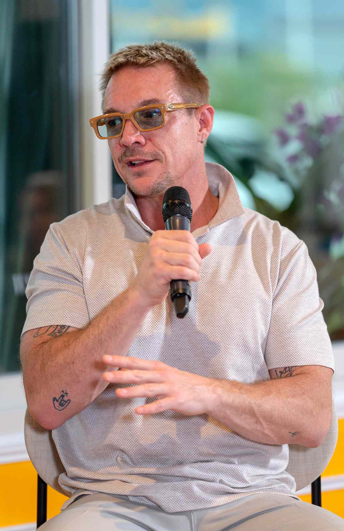 Diplo, DJ, Recording Artist, Investor talks with Katherine Finnerty at Journal House in Cannes, on Wednesday 19 June 2024.