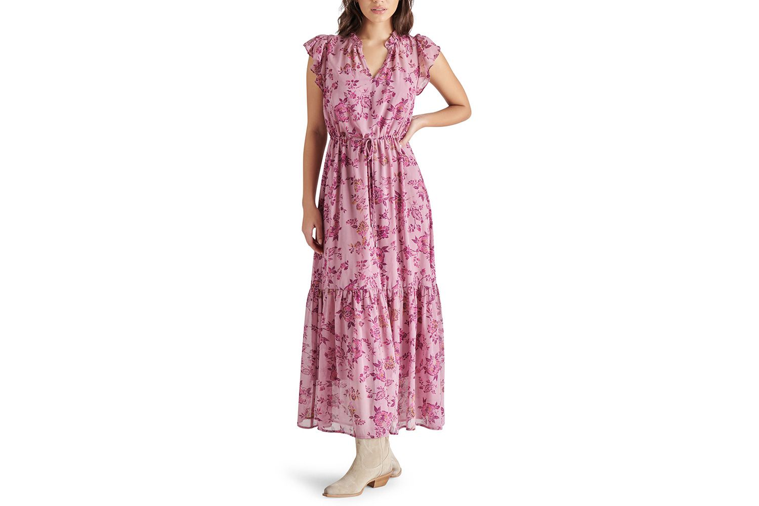 osiris-floral-tiered-split-neck-tie-waist-maxi-dress