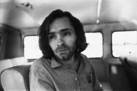 American criminal and cult leader Charles Manson (1934 - 2017) traveling on a police van to the Santa Monica Courthouse to appear in court for a hearing regarding the murder of music teacher Gary Hinman, Los Angeles, 