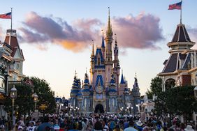 Crowds pack and fill Main Street USA at the Magic Kingdom Park at Walt Disney World in Orange County, Florida 