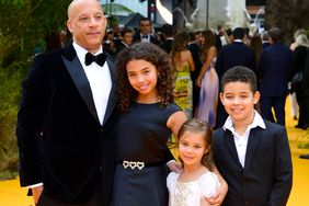 Vin Diesel and and his children, Hania Riley Sinclair, Pauline Sinclair and Vincent Sinclair attending Disney's The Lion King European Premiere held in Leicester Square, London