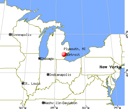 Plymouth, Michigan map