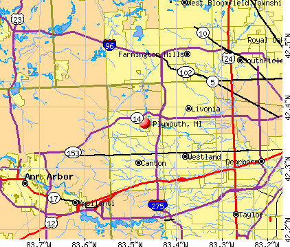 Plymouth, MI map