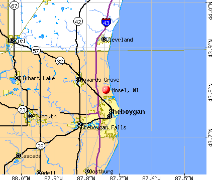 Mosel, WI map