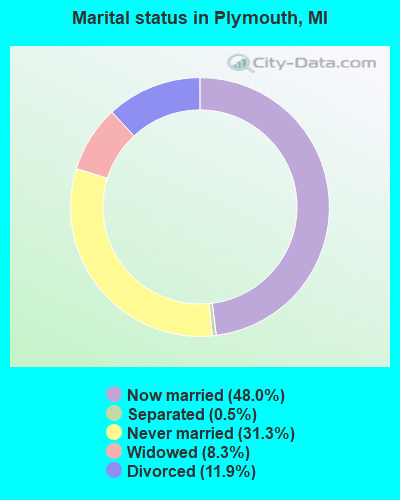 Marital status in Plymouth, MI