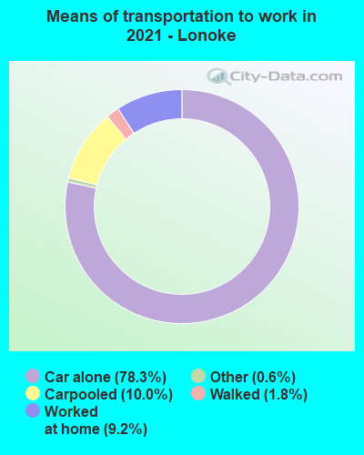 Means of transportation to work in 2022 - Lonoke