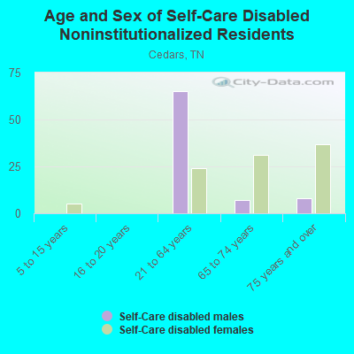 Age and Sex of Self-Care Disabled Noninstitutionalized Residents