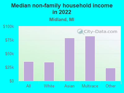 Median non-family household income in 2022