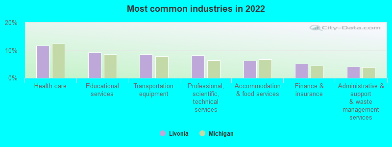 Most common industries in 2022