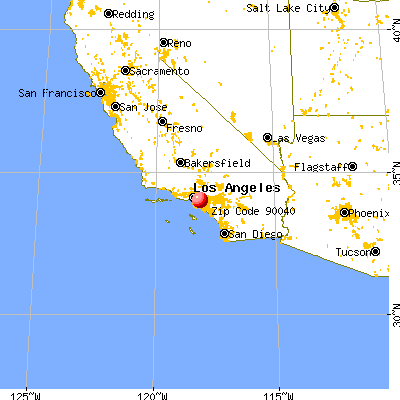 Commerce, CA (90040) map from a distance