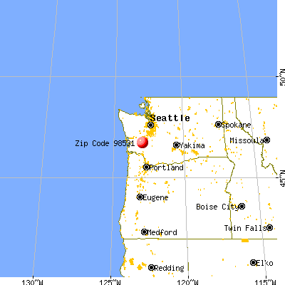 Centralia, WA (98531) map from a distance