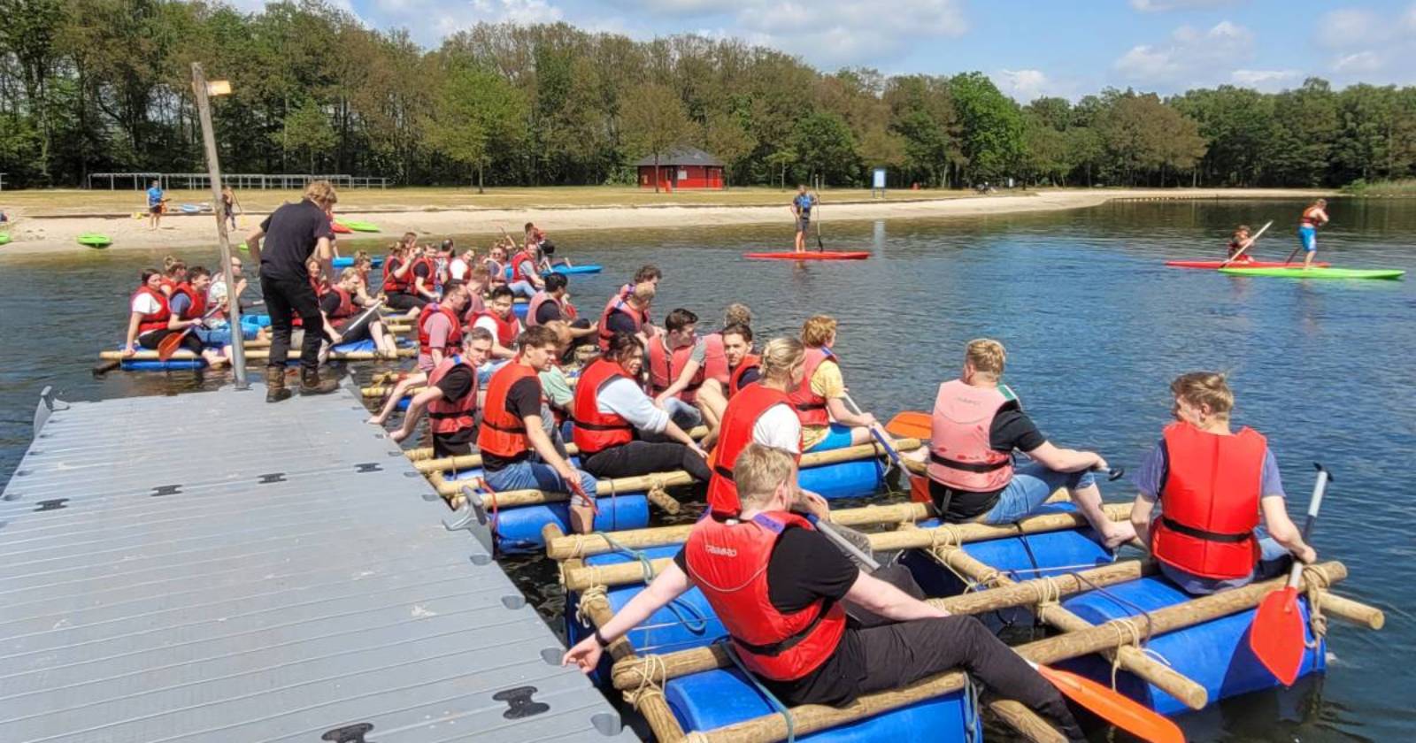 Collega's tijdens een teamuitje