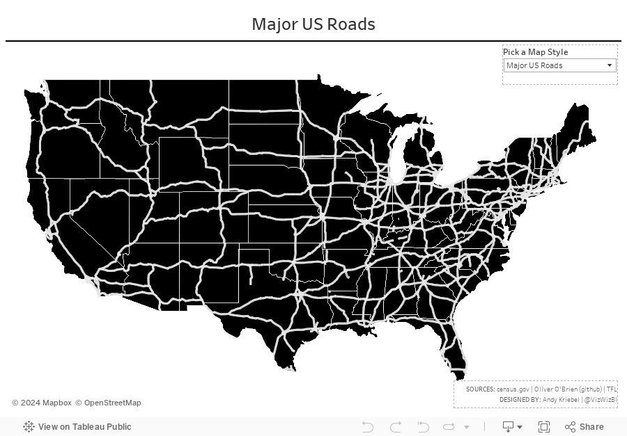 Major US Roads 