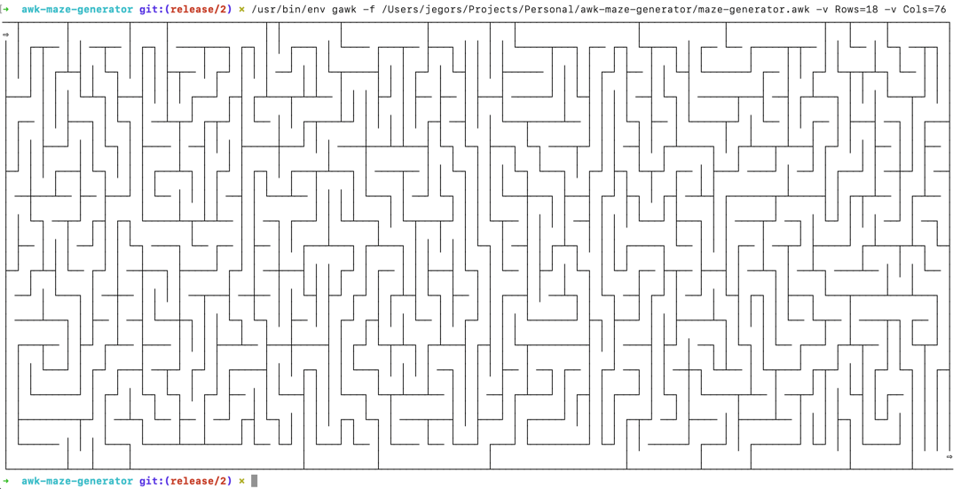 awk-maze-generator