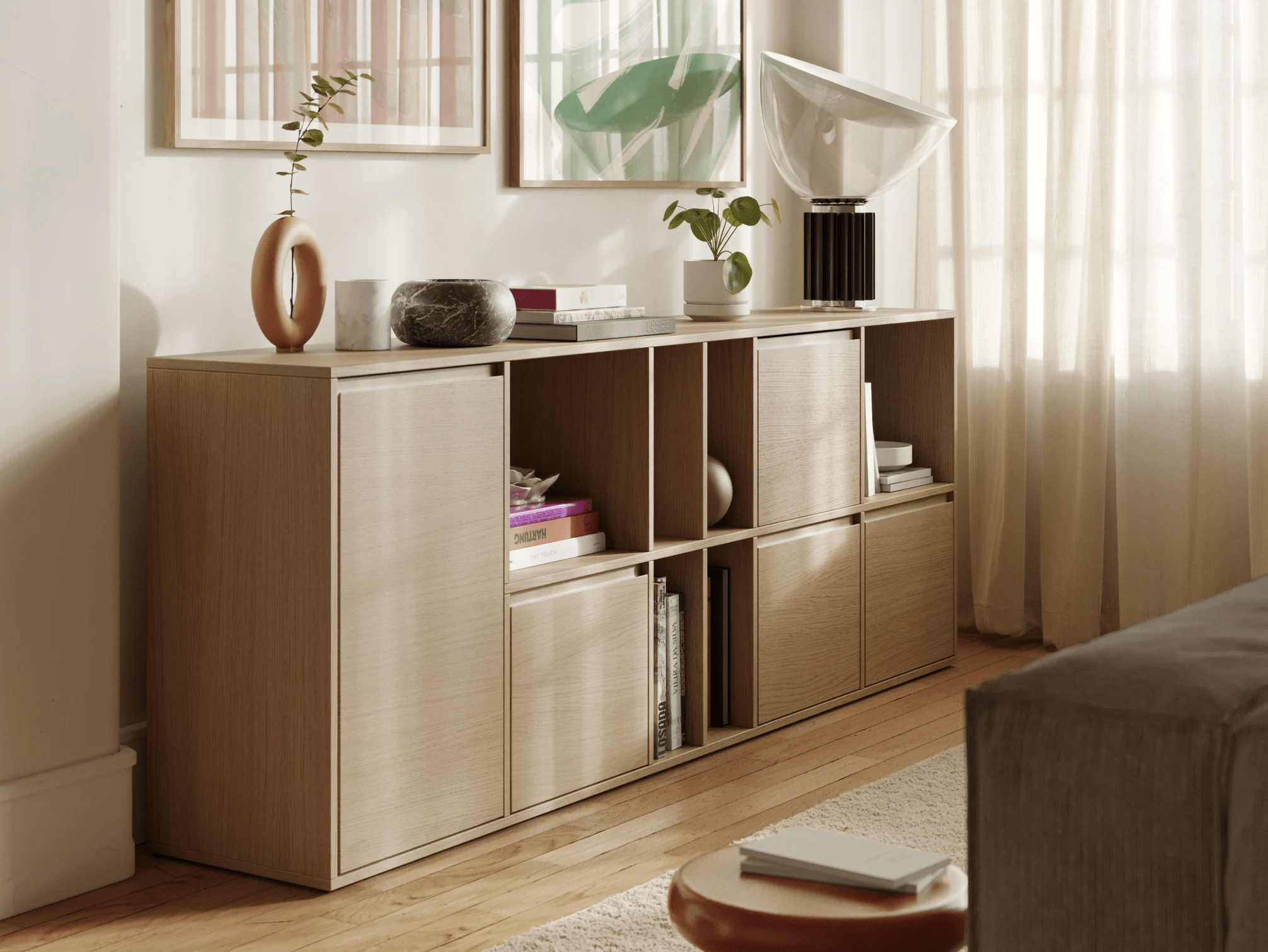 Sideboard in Oak with Doors and Backpanels 2