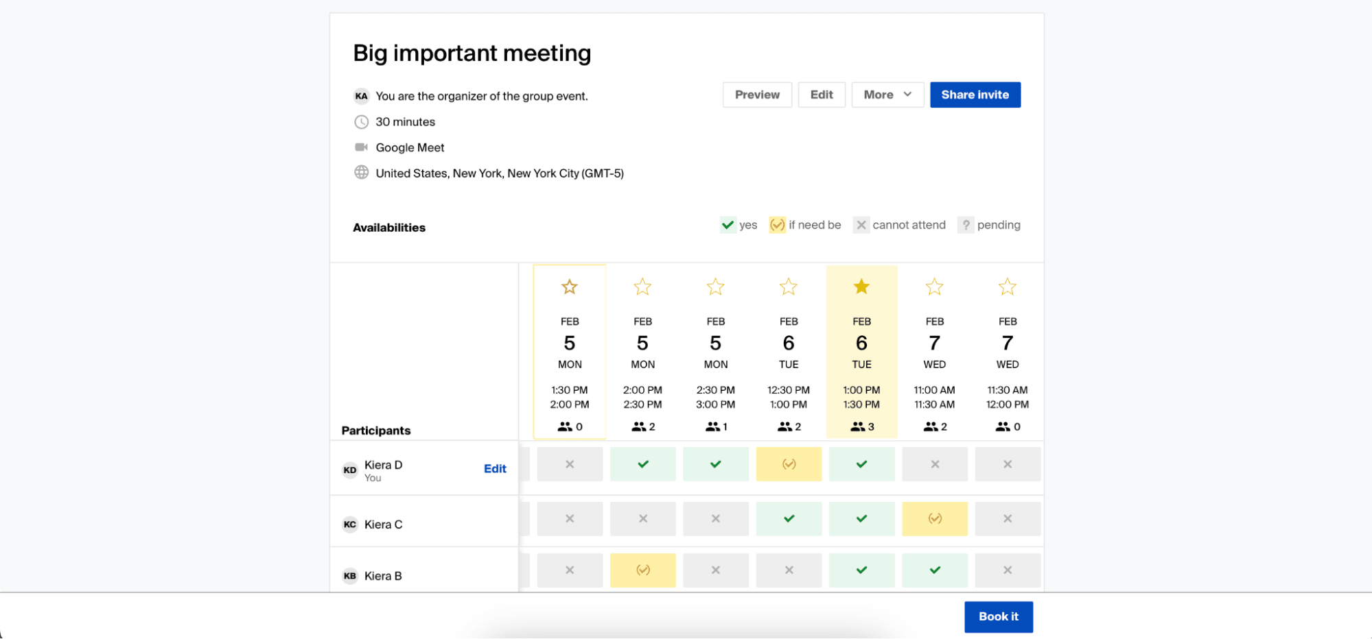 Doodle's Group Poll feature