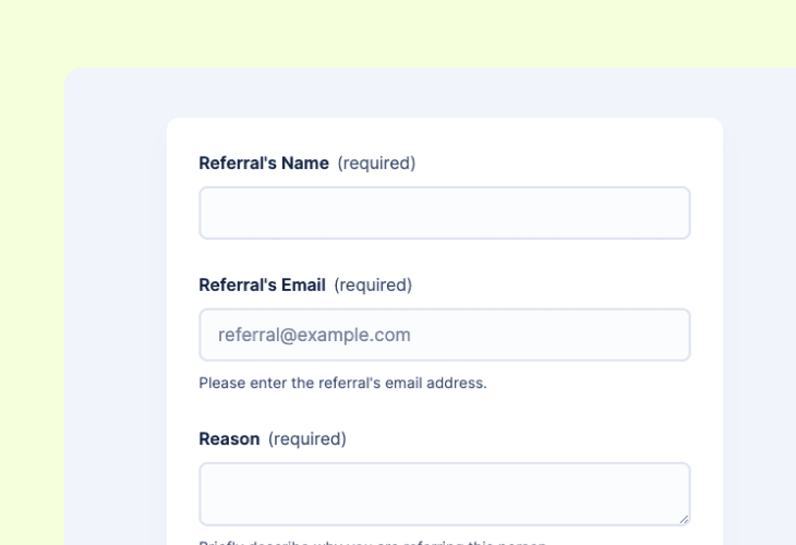 Capture referrals and referees from one form