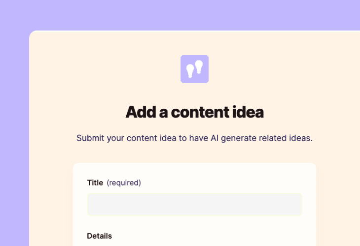AI Content Idea Generator Template