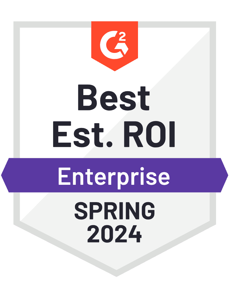 G2 best estimated ROI enterprise, spring 2024