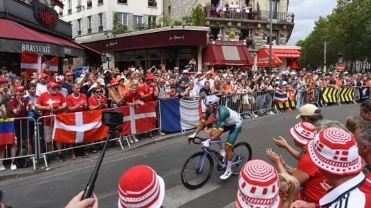 Thousands of people have attended the Olympic road cycling event in the centre of Paris on August 3, 2024.