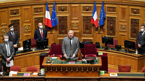 French Senate President Gérard Larcher in France's Senate in Paris on October 13, 2020.