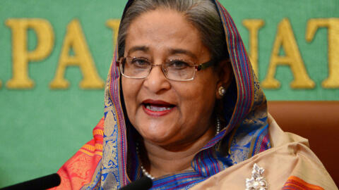 [File photo] Bangladesh Prime Minister Sheikh Hasina speaks at Japan's national press club in Tokyo on May 28, 2014.