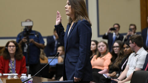 US Secret Service Director Kimberly Cheatle is sworn in before testifying about the attempted assassination of former President Donald Trump before the House Oversight and Accountability Committee, at