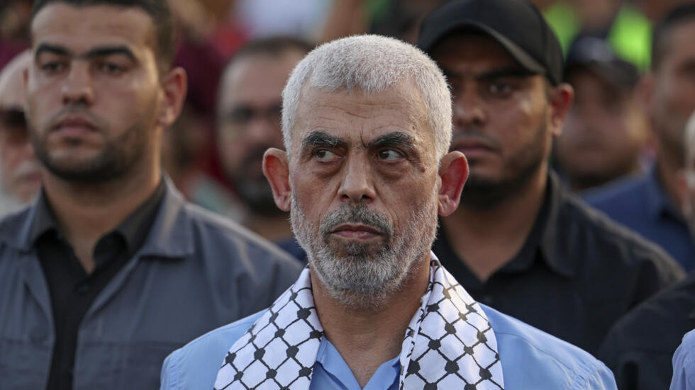 Yahya Sinwar pictured at a Gaza City mosque on October 1, 2022