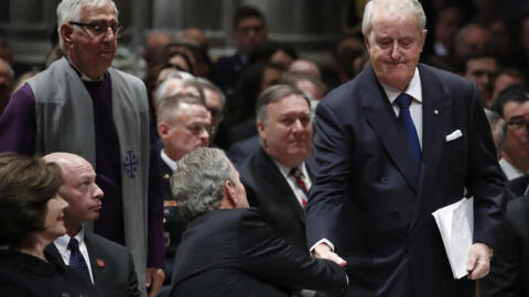 Former Canadian prime minister Brian Mulroney, seen here at George Bush's funeral in 2018.