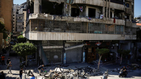 A building damaged by an Israeli strike in the Bachoura district of Beirut, Lebanon, on October 3, 2024.