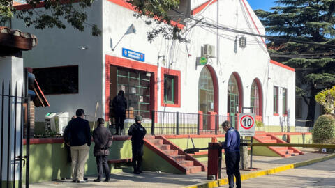 Les bureaux régionaux d'Interpol où les rugbymen Oscar Jegou et Hugo Auradou étaient détenus à Buenos Aires le 9 juillet 2024.