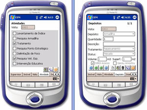 Interface dos palmtops usados pelos supervisores do Webdengue (Foto: Divulgação / COPPE-UFRJ)