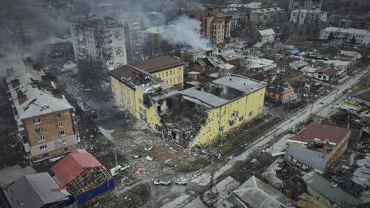 مدينة باخموت في منطقة دونيتسك في أوكرانيا، مسرح لمعارك شرسة بين القوات الروسية والأوكرانية ( 26/03/2023)