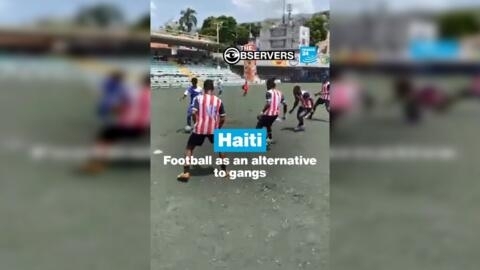 Players of a football club called "Étoile Brillante" or "Bright Star", in Pétion-Ville, a suburb of Port-au-Prince, the capital of Haïti, on the 27th of June 2024.