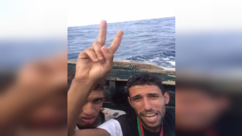 Screenshot of the Moroccan taekwondo champion's video taken during his journey to the Canary Islands.