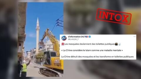 X accounts falsely claim that the minaret of this mosque was destroyed by the Chinese government in its policy of Sinicizing Muslim places of worship, but the video was filmed in Turkey.