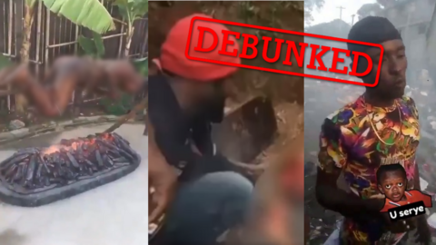 Since early March, rumour, based mostly on three videos, that cannibalism is common in Haiti have been spreading online.  However, two of these videos are not from Haiti – they are from China (left) and Nigeria (center). Moreover, they don’t really show cannibalism (though we did decide to blur the video on the left as it was pretty graphic.) The video shown at the right was filmed in Haiti but back in 2021 – so it has nothing to do with the current situation in the country.