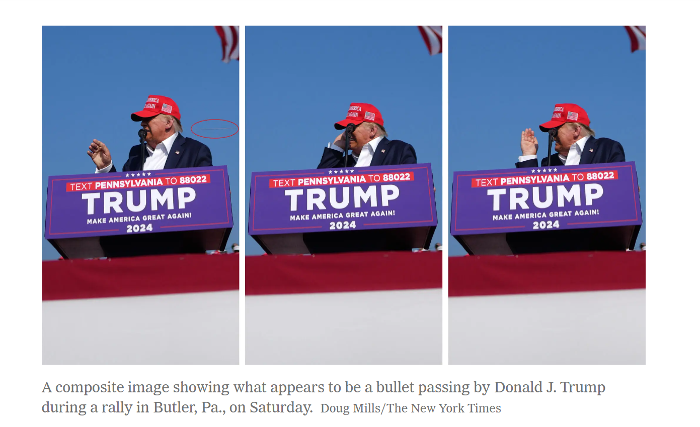 The photos taken by the New York Times show that Trump was, indeed, injured by a bullet.