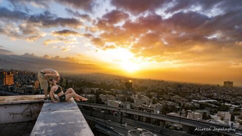 One of the photos published by parkour star Alireza Japalaghi on his Instagram account.