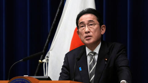 Japanese Prime Minister Fumio Kishida speaks during a news conference at the prime minister's office in Tokyo, Japan, 13 December 2023. Prime Minister Kishida said he will replace several ministers im