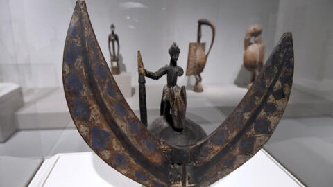 A helmet is on display during the exhibition 'Senufo - The Art and Identity in West Africa' at the Musee Fabre in Montpellier, France on November 27, 2015.