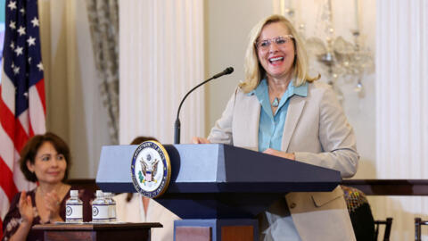 Cindy Dyer, Ambassador-at-Large to Monitor and Combat Trafficking in Persons, delivers remarks during the release of the 2024 Trafficking in Persons (TIP) Report at the State Department in Washington,