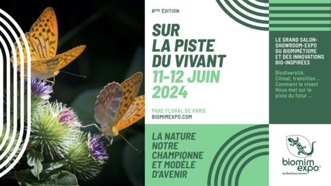 Afiche del salón de la biomímesis en París, Biomim'Expo, edición 2024.