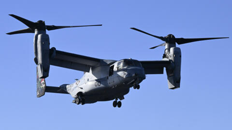 Uma aeronave MV-22B Osprey, como a que caiu no norte da Austrália neste domingo, durante exercício militar no dia 20 de junho de 2023.