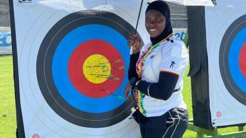 L'archère guinéenne Fatoumata Sylla, qualifiée pour les Jeux olympiques de Paris 2024.