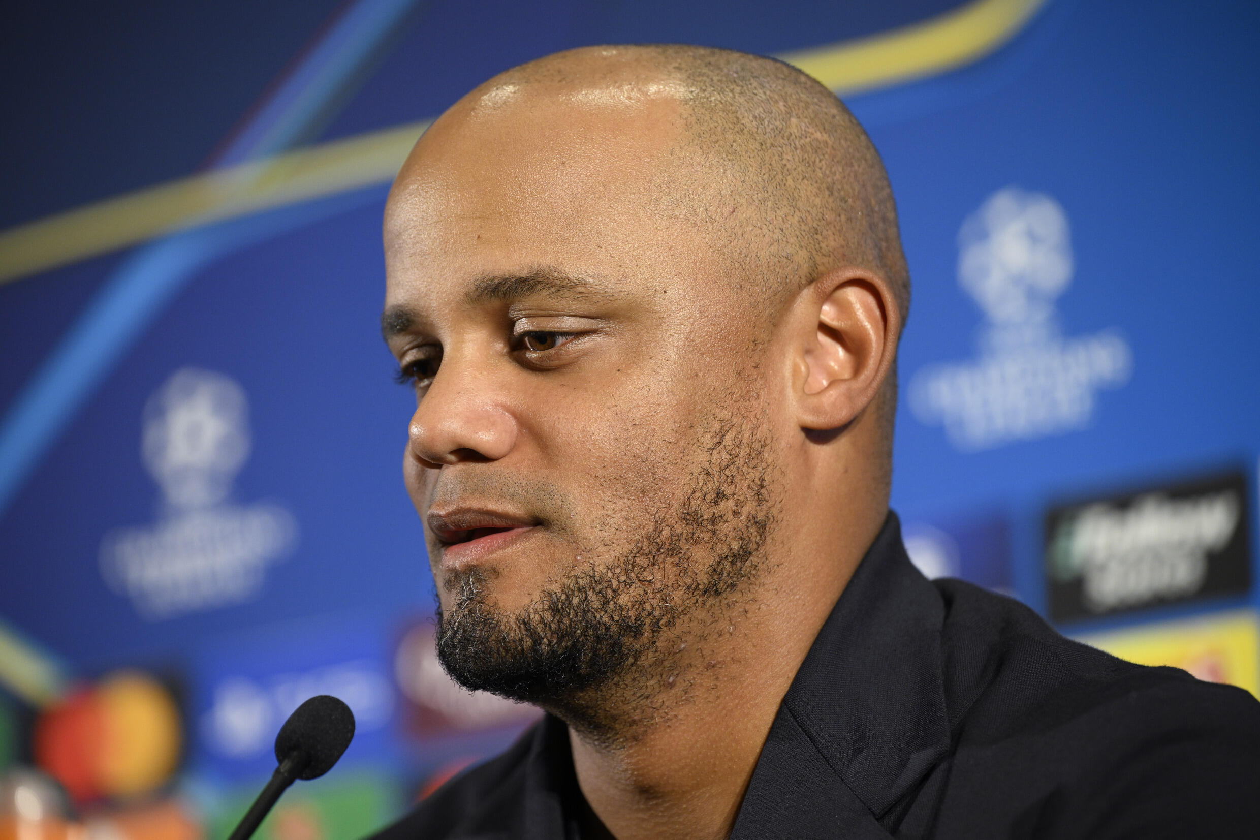 Bayern Munich coach Vincent Kompany at Tuesday's eve of match press conference