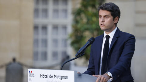 El presidente Macron anunció que este martes aceptará la dimision de su primer ministro Gabriel Attal (en la foto) este martes 16 de julio de 2024.