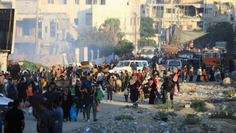 Palestinos huyendo de la Ciudad de Gaza, el 7 de julio de 2024.