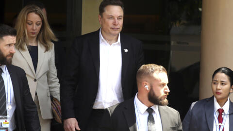 Elon Musk arrive au 10ᵉ Forum mondial de l'eau à Nusa Dua, Bali, Indonésie, le lundi 20 mai 2024.
